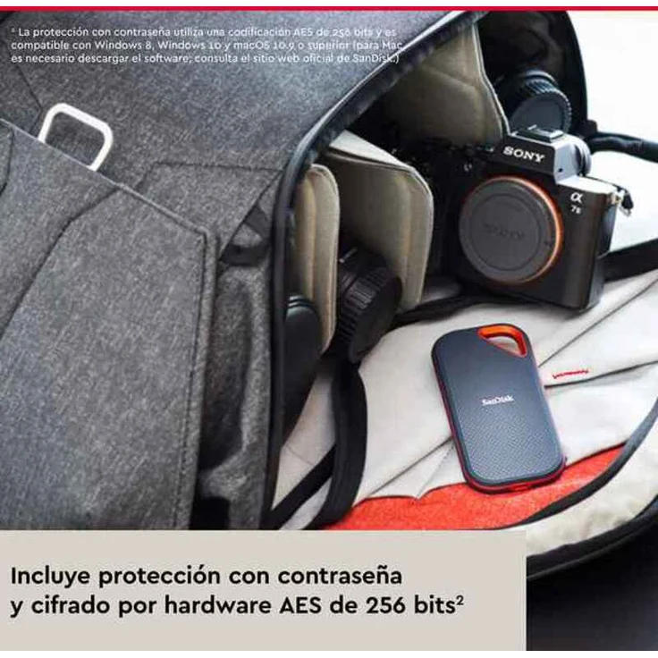 SanDisk Extreme PRO Portable V2 - Solid-State-Disk - 4 TB - extern (tragbar) - USB 3.2 Gen 2x2 - 256-Bit-AES (SDSSDE81-4T00-G25) – Bild 6