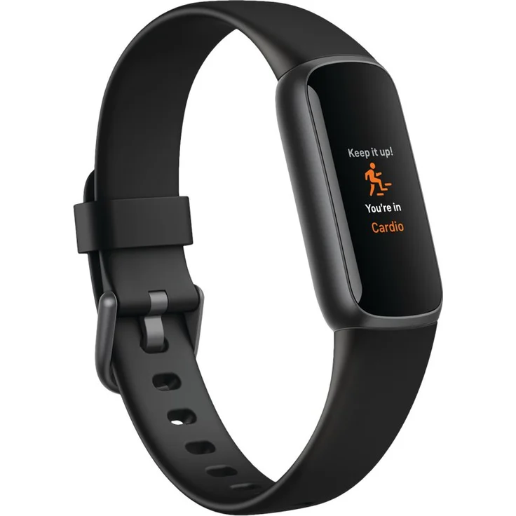 Fitbit Luxe Fitness-Tracker GPS, Damen, Einheitsgröße, Edelstahlgehäuse, Silikonarmband, Schwarz/Graphit – Bild 14