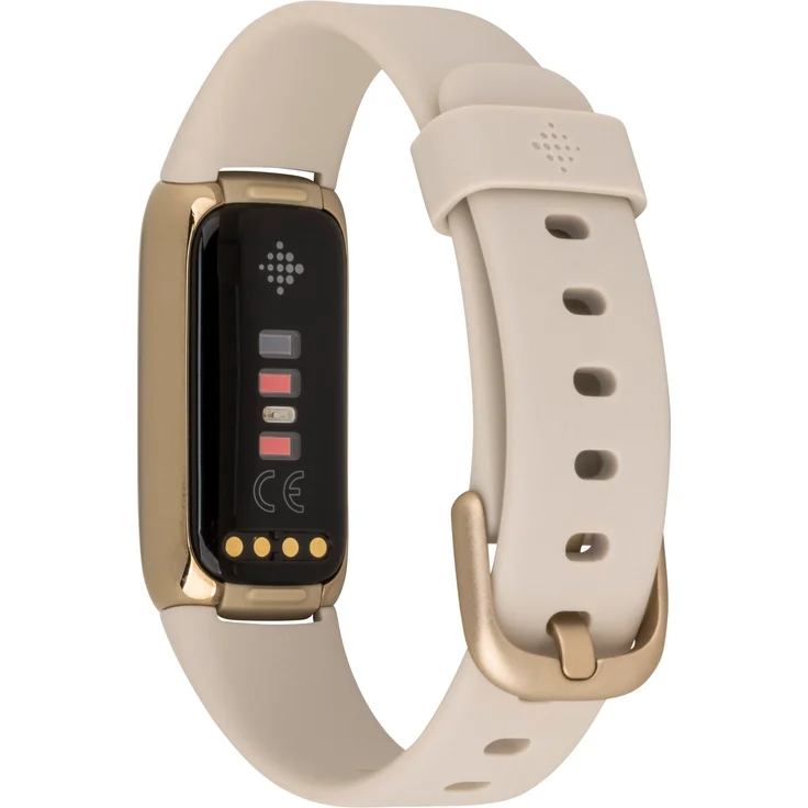 Fitbit Luxe Fitness-Tracker GPS, Damen, Einheitsgröße, Edelstahlgehäuse, Silikonarmband, Mondweiß/Softgold – Bild 11