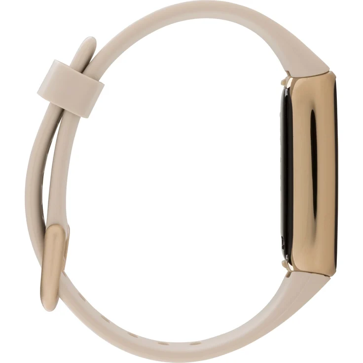 Fitbit Luxe Fitness-Tracker GPS, Damen, Einheitsgröße, Edelstahlgehäuse, Silikonarmband, Mondweiß/Softgold – Bild 10