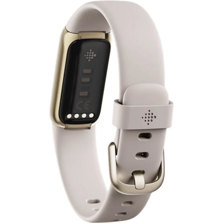 Fitbit Luxe Fitness-Tracker GPS, Damen, Einheitsgröße, Edelstahlgehäuse, Silikonarmband, Mondweiß/Softgold – Bild 15