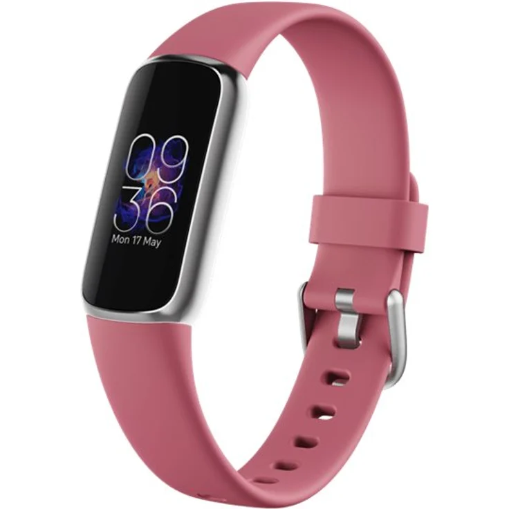 Fitbit Luxe Fitness-Tracker GPS, Damen, Einheitsgröße, Edelstahlgehäuse, Silikonarmband, Orchidee/Platin – Bild 7