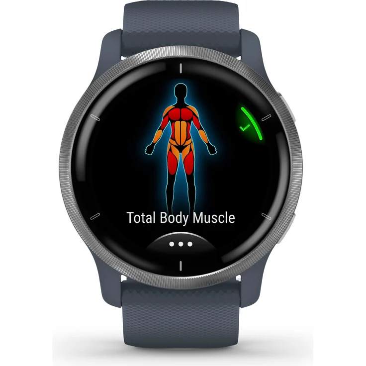 Garmin Venu 2 Smartwatch GPS, Unisex, Einheitsgröße, Edelstahl+Kunststoffgehäuse, Silikonarmband, Silber/Granitblau (010-02430-10) – Bild 7