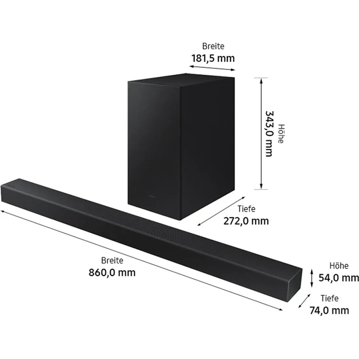 Samsung HW-A450 2.1 Soundbar mit Subwoofer, kabellos/kabelgebunden, geeignet für TV, schwarz (2021) – Bild 12