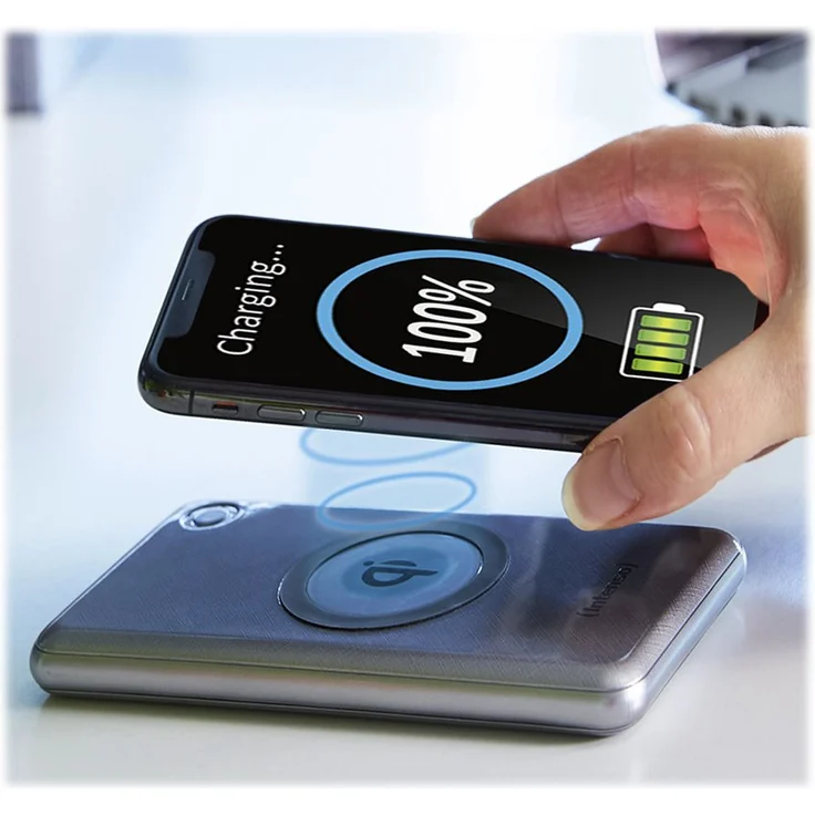 Intenso Powerbank WPD10000, externes Ladegerät mit Wireless Charging, Power Delivery und Quick Charge, 10000 mAh, geeignet für Qi-fähige Smartphones/Tablet PCs, silber – Bild 8