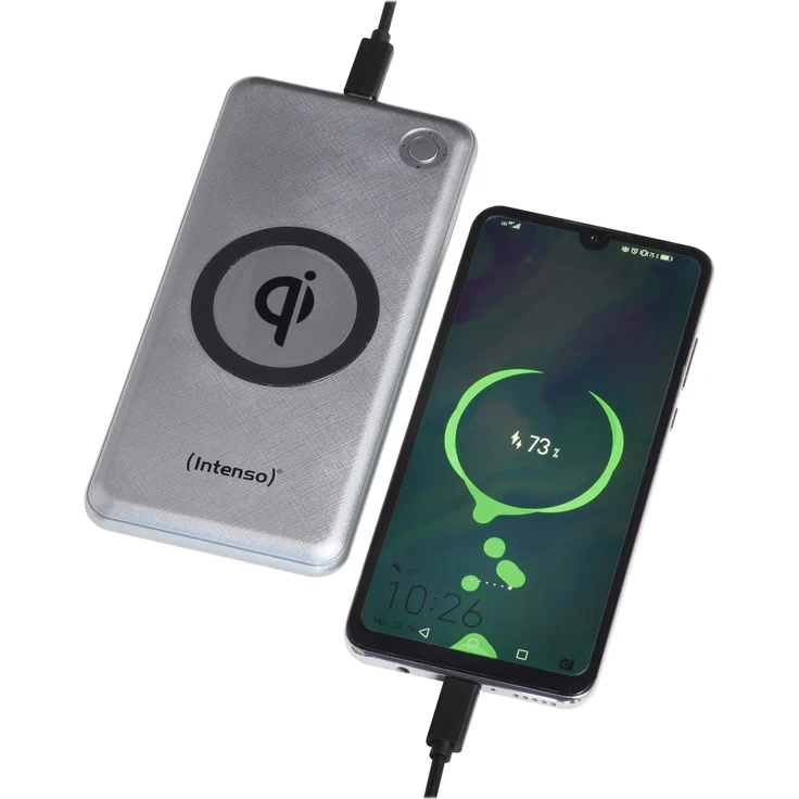 Intenso Powerbank WPD10000, externes Ladegerät mit Wireless Charging, Power Delivery und Quick Charge, 10000 mAh, geeignet für Qi-fähige Smartphones/Tablet PCs, silber – Bild 7