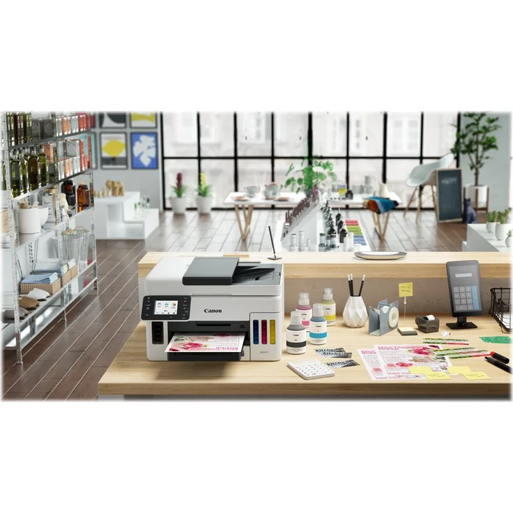Canon MAXIFY GX6050 (3-in-1) Multifunktionsdrucker - (Tintenstrahl) Farbe, Druckgeschwindigkeit: 24 s/w, 15,5 Farbe, Auflösung: 1200 x 600, WLAN, AirPrint, Mobile Print, Cloud Print (4470C006) – Bild 9