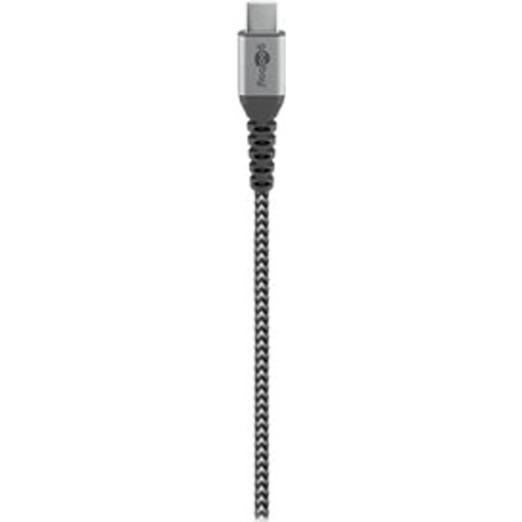 Goobay USB-C auf USB-C Textilkabel mit Metallsteckern (space grau-silber) 0,5 m, 0.5 m, Schwarz-Grau - elegantes und extra-robustes Verbindungskabel für Geräte mit USB-C An (49301) – Bild 8