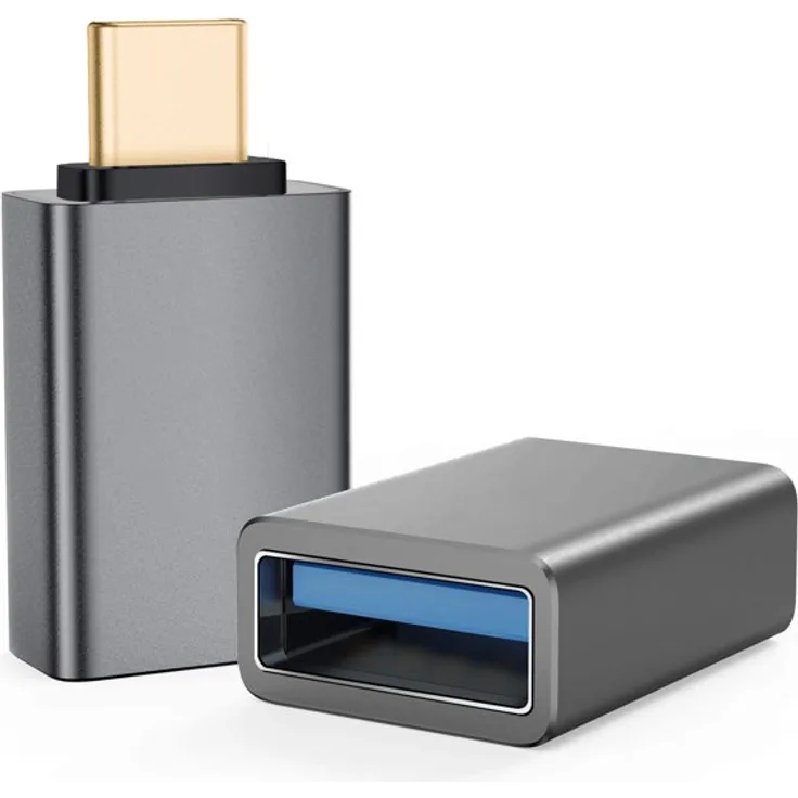 Helos Adapter OTG, USB 3.1 A Buchse-Type-C Stecker, PREMIUM, dunkelgrau OTG Adapter USB 3.1 A Bu.-Type-C St. , PREMIUM , Aluminium-Gehäuse , Übertragungsrate: 5000 Mbit-s , vergoldete Kontakte , ansprechendes Design , Geflecht- und Folie-Schirmung , Hau
