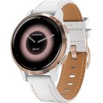 Garmin Venu 2S Smartwatch Unisex, Lederarmband, Weiss/Rosegold (010-02429-23)