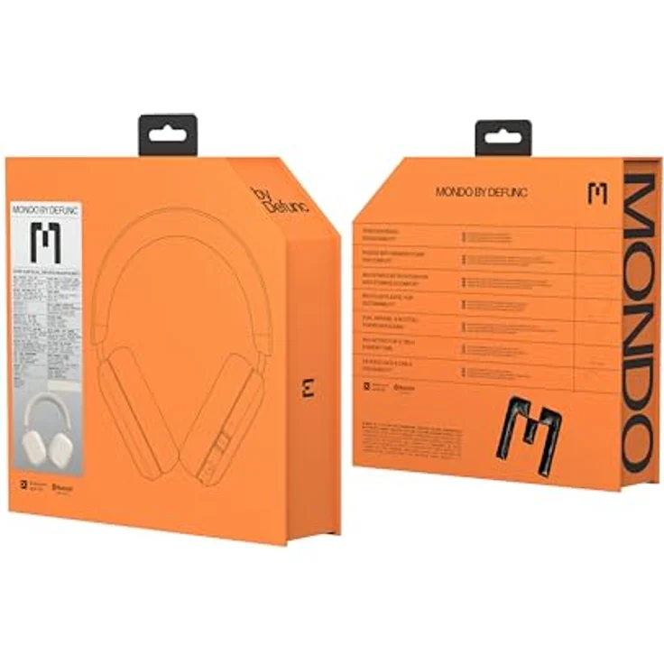 Defunc Mondo Over-Ear kabellose Kopfhörer mit optionalem Kabel, 45 Stunden aktive Spielzeit, Bluetooth, Dual-ENC-Mikrofone und Treiber, Greige – Bild 4
