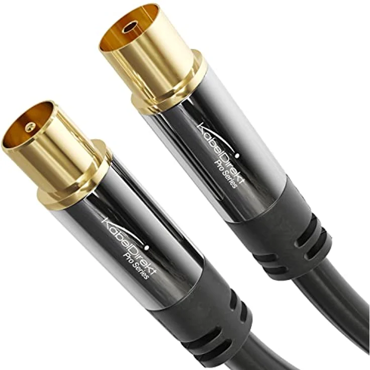 KabelDirekt – 4K Antennenkabel, Koaxialkabel, TV Kabel – Fernsehkabel mit bruchfestem Metallstecker für digitales & analoges Fernsehen – 20 m lang (Antennenstecker auf Buchse für DVB-C, DVB-T, DVB-S) – Bild 1