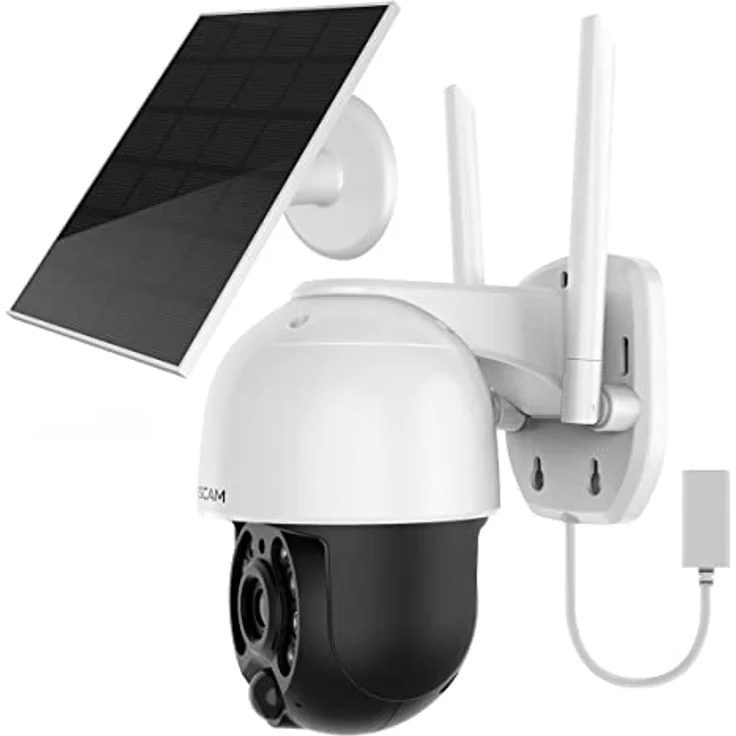 Foscam B4 batteriebetriebene 2K 4 MP WLAN-Überwachungskamera mit Schwenk- und Neigefunktion, inkl. hocheffizientem Solarpanel, Zwei-Wege-Audio, Nachtsicht in Farbe, IP65 Wasserfest – Bild 3