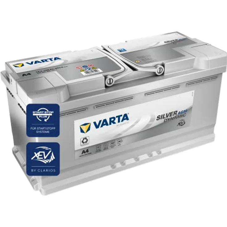 VARTA A4 Silver Dynamic AGM 12V 105Ah 950A Autobatterie für Start-Stop-Systeme, auslaufsicher und rüttelfest – Bild 1