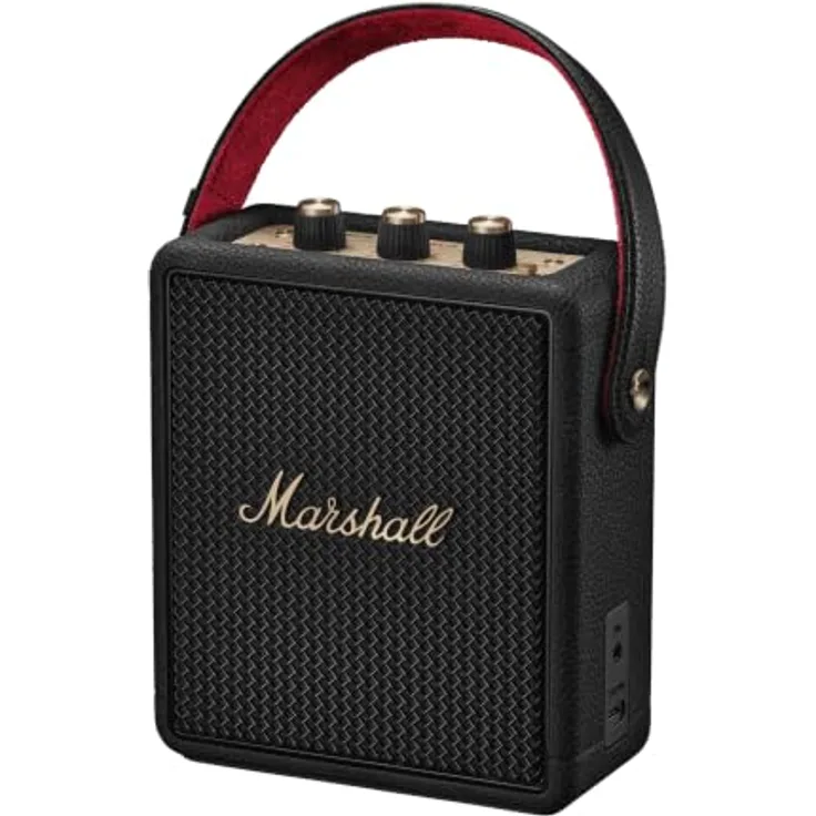 Marshall Stockwell III, Tragbarer Bluetooth-Homelautsprecher mit True Stereophonic 360°-Sound, Staub- und wasserfest, über 40 Stunden kabellose Spieldauer, Ladefunktion - Black and Brass