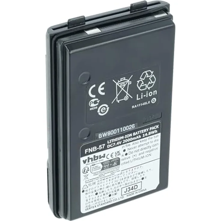 VHBW Akku, geeignet für Funkgerät, Walkie Talkie Yaesu Vertex VXA200, VXA210A 2000 mAh, 7,4 V, Li-Ion