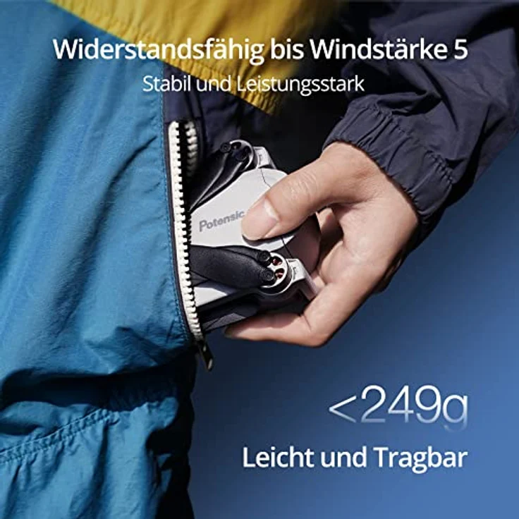 Potensic ATOM SE GPS Drohne Kamera 4K, 4KM FPV Übertragung, unter 249g, EIS 12MP Foto, RC Quadrocopter, Follow-Me/Rückkehr, 31Mins Flugzeit für Anfänger Erwachsener – Bild 2