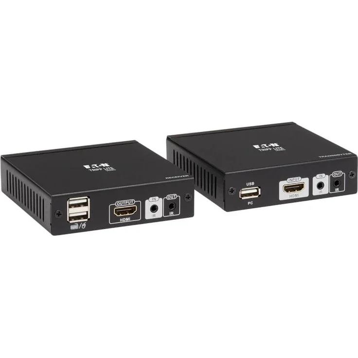 Eaton HDMI HDBaseT KVM Console Extender, 4K 30Hz, 2 USB Ports, IR, bis zu 70 m über Cat6, Schwarz