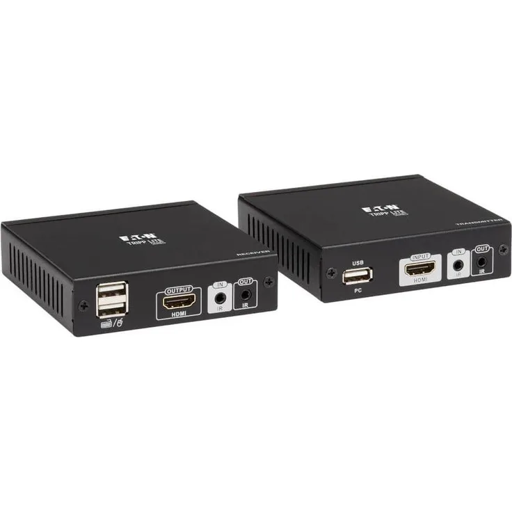 Eaton HDMI HDBaseT KVM Console Extender, 4K 30Hz, 2 USB Ports, IR, bis zu 70 m über Cat6, Schwarz