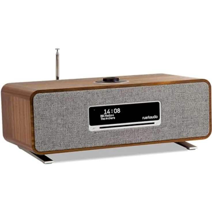 Ruark Audio R3S, Kompaktes Funksystem mit High-Fidelity-Stereo-Sound, WLAN Streaming und Walnuss-Finish