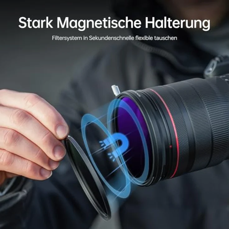 Rollei F:X Pro Magnetic Mark II VND Set 82 mm, Rundfilter Set mit 3 Magnetische Variable Graufilter ND2-ND500, Schwarz – Bild 4