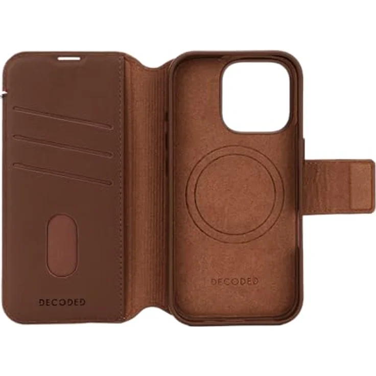 Decoded 2 in 1 Leder Abnehmbare Wallet Case für iPhone 16 Pro, MagSafe kompatibel, echtes Premium ECCO Leder, Ganzkörper-Schutzhülle, erhöhte Kanten zum Schutz von Bildschirm und Kamera, Braun – Bild 3
