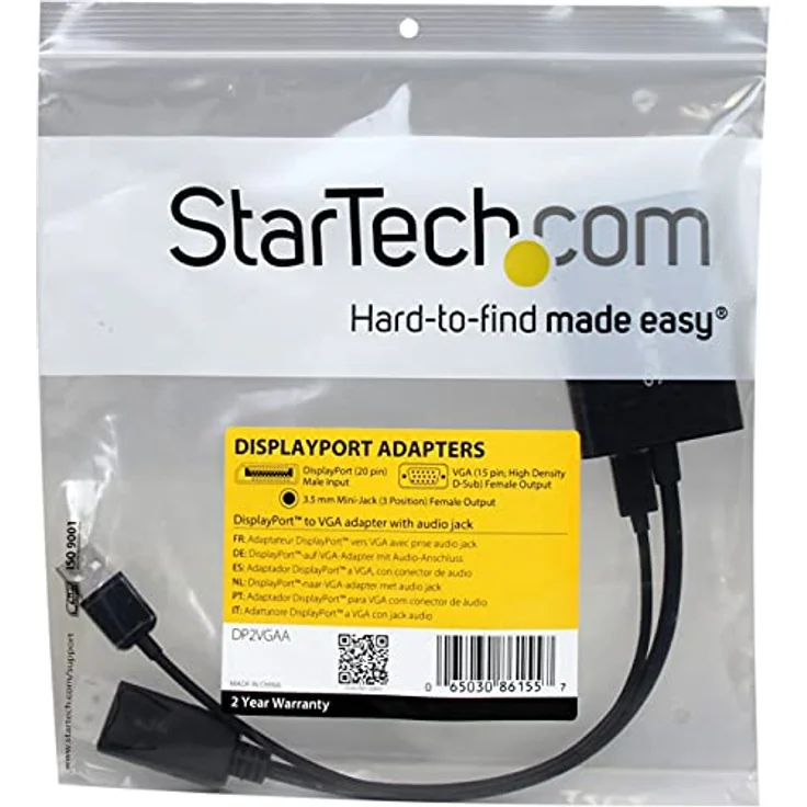 StarTech.com DisplayPort to VGA adapter with audio - Videokonverter - Schwarz (DP2VGAA) – Bild 6