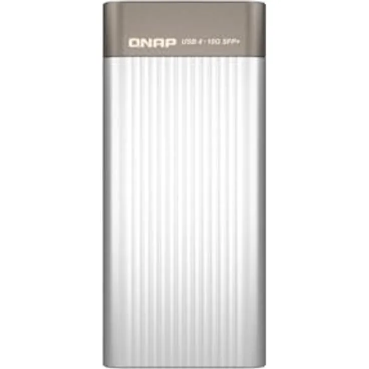 QNAP USB 4 Type-C zu 1 x 10GbE SFP+ NAS-Server, silber, 10.000 Mbit/s Datenübertragungsrate