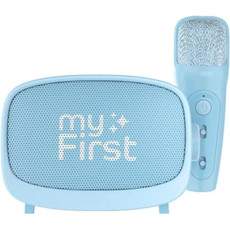 myFirst Voice 2 Tragbares Interaktives Mikrofon & Wireless-Lautsprecher, Bluetooth, mit AI-Stimmenwechseltechnologie und einstellbarer Hallkontrolle, Blau – Bild 3