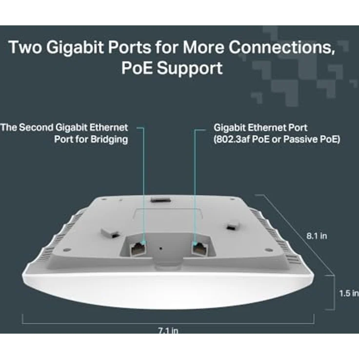 TP-Link Festa F54 Access Point AC1750 Dual-Band, Kostenlose Cloud-Verwaltung, 802.3af PoE oder passives PoE, Festa Mesh, 2× Gigabit-Ports, Gastnetzwerk, VPN, VLAN, MU-MIMO – Bild 5