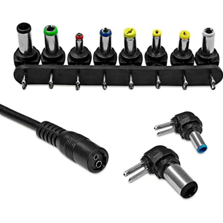EAXUS Eaxus Universal Laptopladekabel 96 Watt Netzteil mit 10 Adapter, 12V - 24V einstellbare Spannung, 2,15 m Kabel Länge – Bild 2
