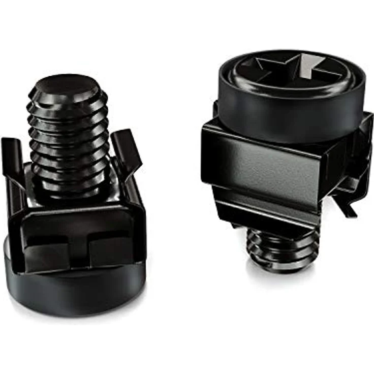 deleyCON 20x M6 Käfigmuttern Schrauben Set, Befestigungsmaterial für 19 und 10 Zoll Netzwerkschränke, Stahl, Schwarz – Bild 3