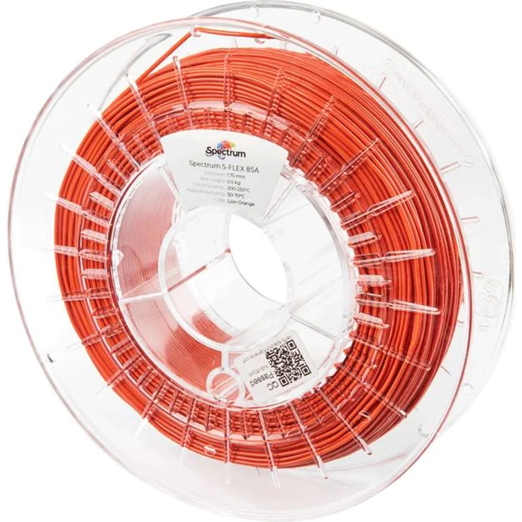 Spectrum TPU S-Flex 85A Lion Orange, flexibles 3D Filament mit hoher Schlagzähigkeit, 1.75 mm, 0.5 kg, Orange
