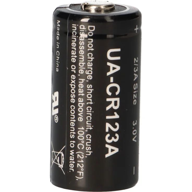 Ultralife UA-CR123A, 3V Lithium-Manganoxid Batterie mit 1,6 Ah für Kameras und Alarmanlagen