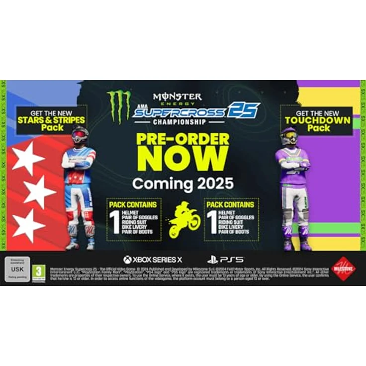 MILESTONE Monster Energy Supercross 25 - The Official Video Game Day One Edition (PS5), Unreal Engine 5, inkl. "Stars & Stripes Pack" und "Touchdown Pack" DLC – Bild 2