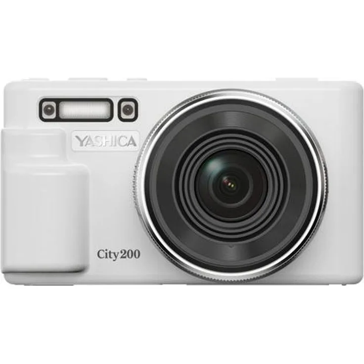 Yashica City 200, Kompaktkamera mit 72 MP, 10x Zoom und 5K Ultra HD, Weiß