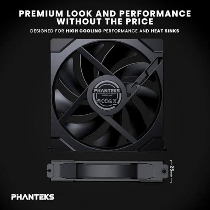 Phanteks 140mm PWM Hochleistungs-Kühllüfter, 3er Pack, Schwarz, für Desktop, Daisy-Chain-Lüfterrahmen, elegante Optik, anpassbarer Luftstrom, optimale Kühlleistung, intelligente Kompatibilität – Bild 4