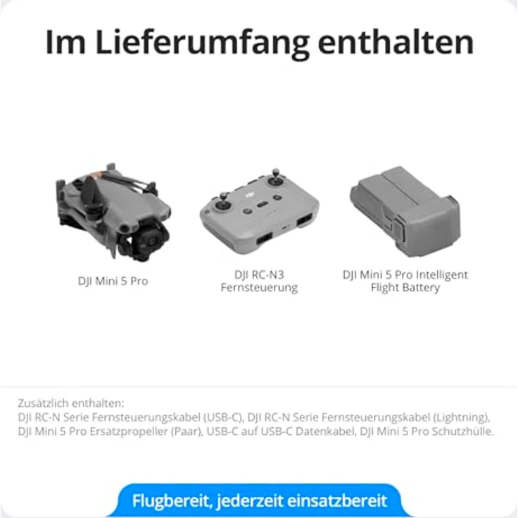 DJI Mini 5 Pro Drohne, 4K Ultra HD mit 1-Zoll-CMOS-Kamera, omnidirektionaler Hinderniserkennung, DJI RC-N3 Fernsteuerung – Bild 7