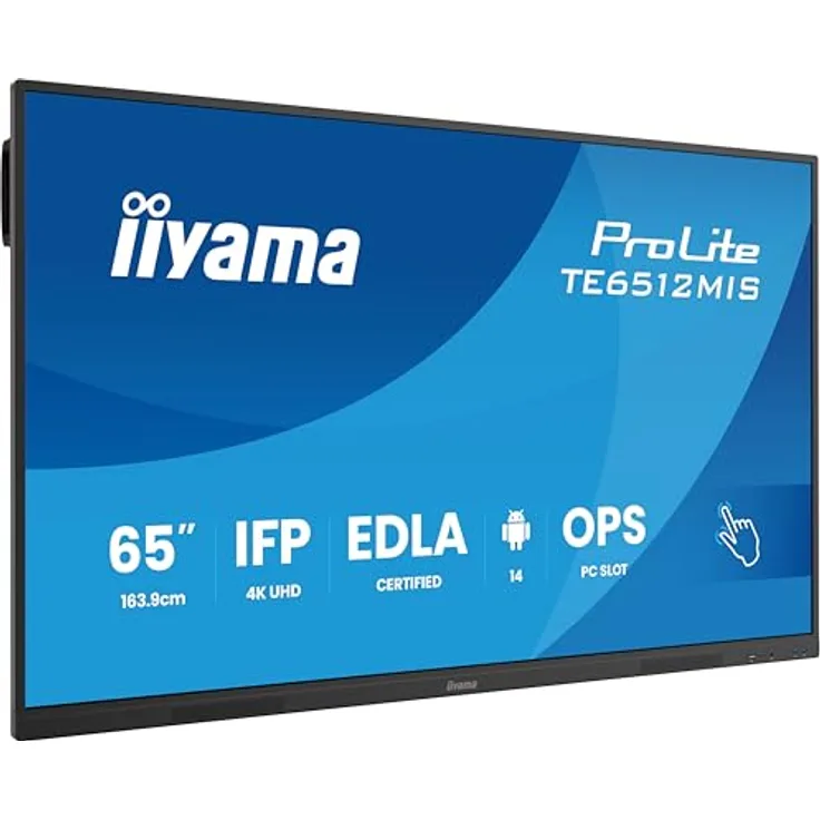 iiyama Prolite TE6512MIS-B4AG, 65" VA DLED 4K UHD Touchscreen Display mit 40 Touchpunkten, Android 14, WiFi, AntiGlare