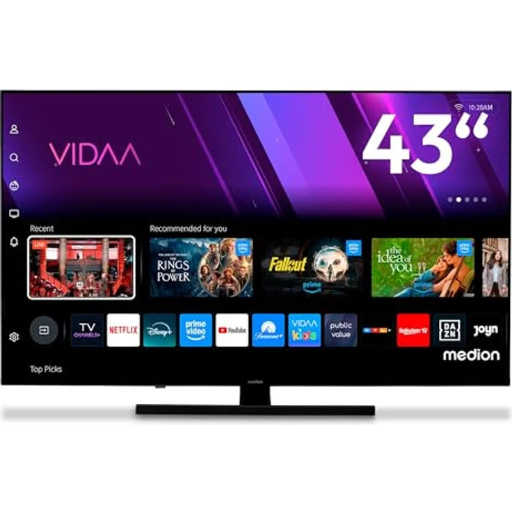 MEDION MD 843600, 43 Zoll QLED Smart-TV mit 4K Ultra HD, Dolby Vision HDR, DTS X, Dolby Atmos, VIDAA Store, schwarz – Bild 2