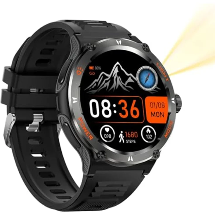 COFI 1453 HD AMOLED Bildschirm Smartwatch - Schwarz, Herzfrequenzmessung, über 100 Sportmodi, wasserbeständig – Bild 2