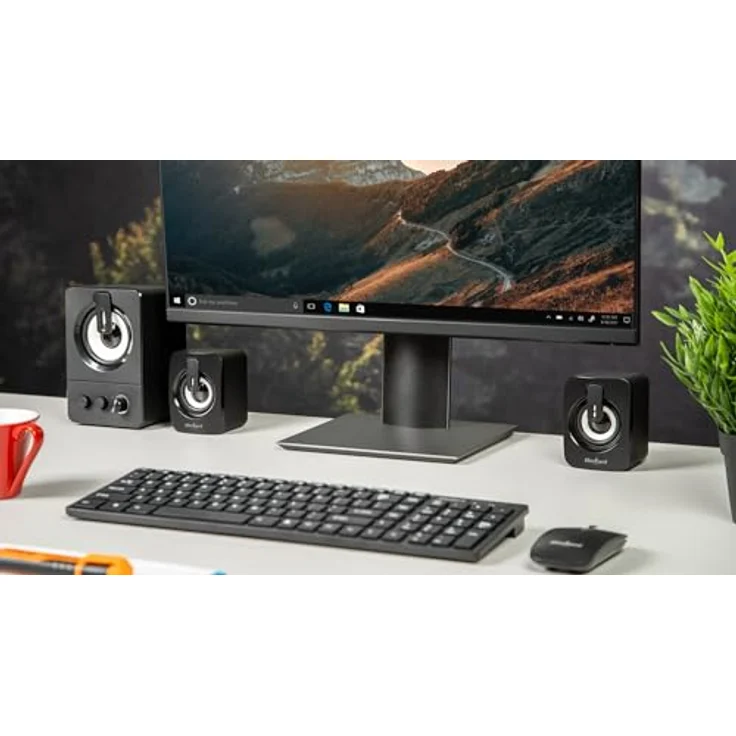 Rebel Comp CS-50 2.1 PC Lautsprecher-Set, USB, 11W, mit verstellbaren Lautstärke-, Bass- und Höhenreglern, Schwarz – Bild 8