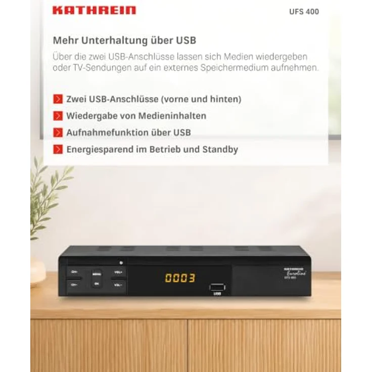 KATHREIN UFS 400, HD Sat-Receiver mit PVR, HDMI und SCART, Schwarz – Bild 5