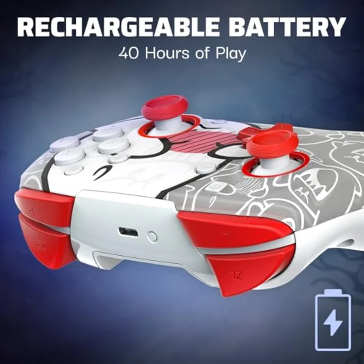 PDP Nintendo Switch Rematch GLOW Wireless Controller- Boo-Hoo- With motion, 600mAh battery - Leuchtendes Design, kabellos, 40 Stunden Spielzeit – Bild 3