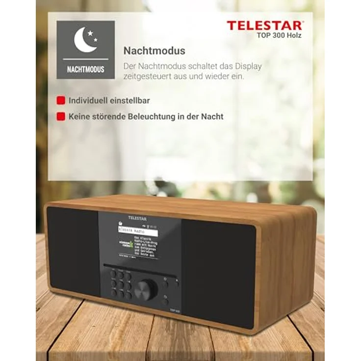 Telestar Top 300, Internetradio mit DAB+, FM, Bluetooth 5.3, WLAN und CD-Player, Braun – Bild 9