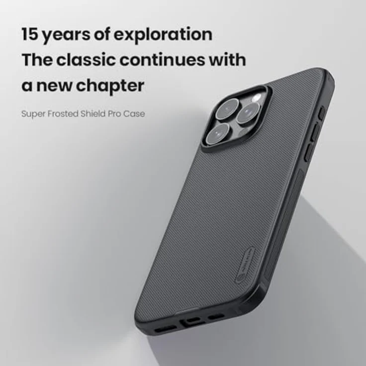 Nillkin Schutzhülle für Apple iPhone 16 Pro, super mattiert, stoßdämpfende PC + TPU Abdeckung mit Kameraschutz, Schwarz – Bild 5