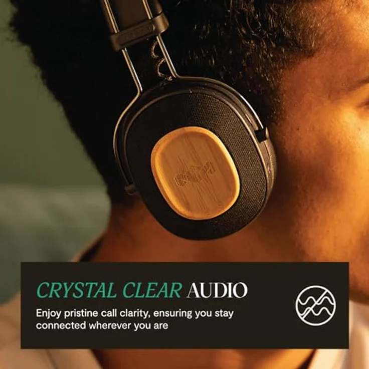 House of Marley Positive Vibration Riddim, kabellose On-Ear Bluetooth Kopfhörer mit 50 Std. Spielzeit, faltbar, Mikrofon und USB-C Schnellladung, aus nachhaltigen Materialien, Schwarz – Bild 4