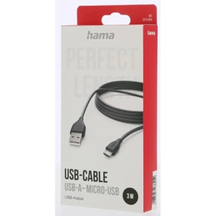 Hama Ladekabel USB-A Micro-USB, 3 m, Schwarz (00201588) – Bild 3