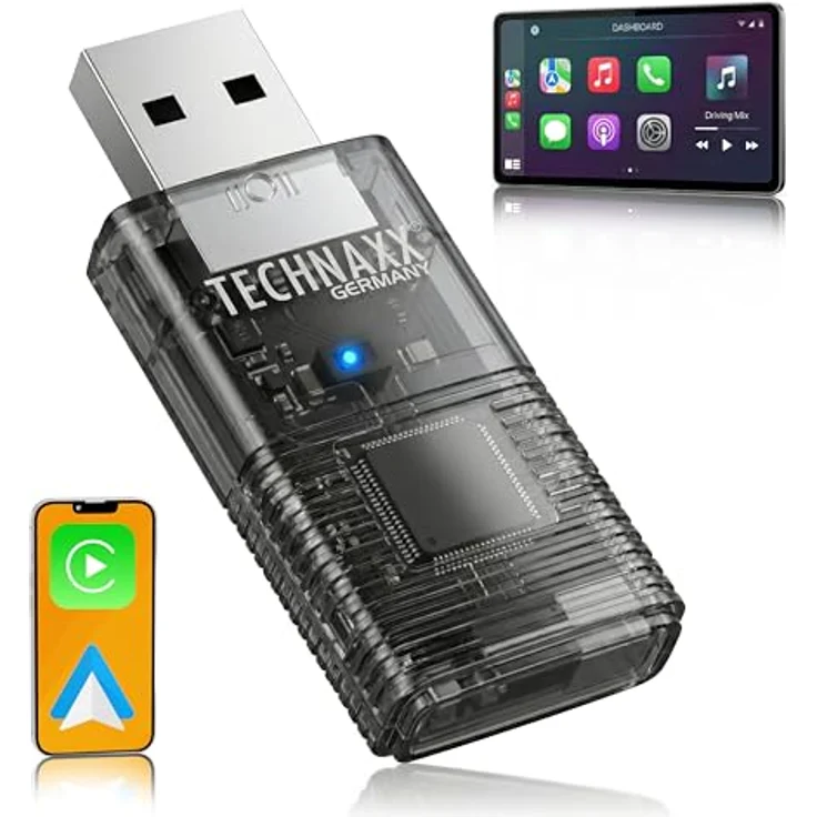 Technaxx TX-346, USB-Dongle für Car Play & Android Auto, schwarz – Bild 2