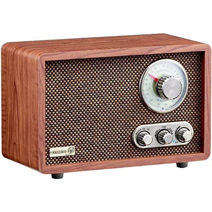 Cyberlux Nostalgie Kompaktanlage | Radio Holz mit Bluetooth, USB, SD Karten Slot | FM/AM | Retro Style | Stereoanlage | Küchenradio | Vintage Radio – Bild 1